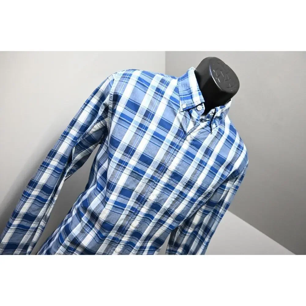 J Crew Flex Wash Dress Shirt Plaid Classic‎ Stretch Long Sleeve Mens Sz Medium